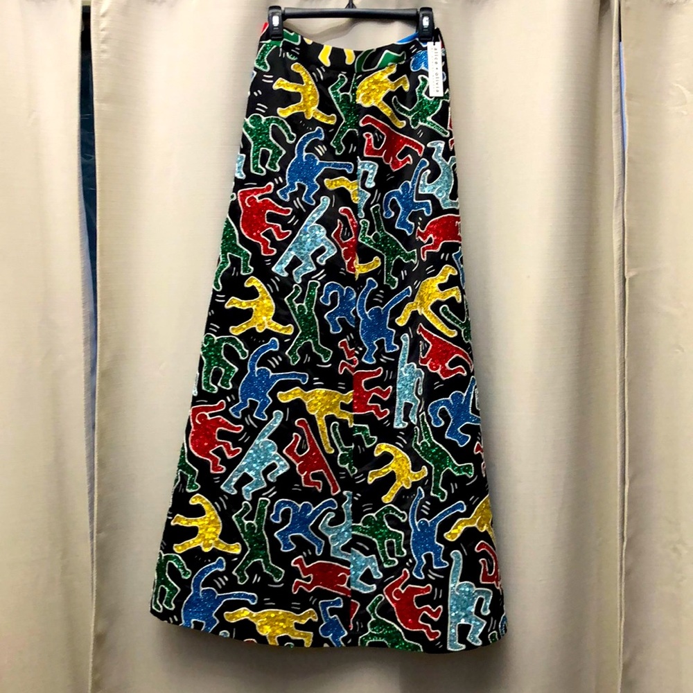Alice + Olivia Keith Haring dress-y maxi skirt sz 4 NWT. $1299 retail. 28” waist